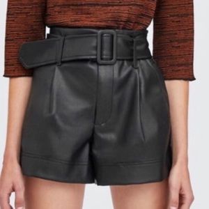 Bloggers favorite Zara Faux Leather Belted Shorts